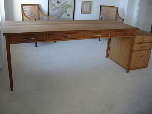 Custom Made Tapered Leg Desk, And File Cabinet, For Vica