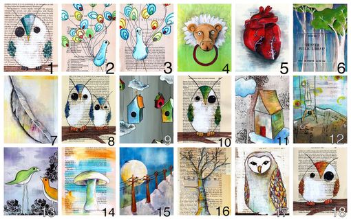 Custom Made Owl Prints - And Many More To Pick - 3 Posters 40 Dollars - Owl, Bear, Fox, Whale, Mountains