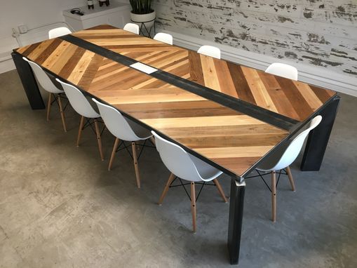Custom Made 45 Degree Chevron Industrial Conference Table