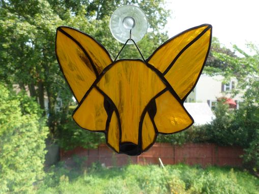 Custom Made Stained Glass Fox In Reddish Brown