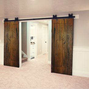 Custom Modern Live Edge Wood And Resin Barn Door By Twochair Studio 