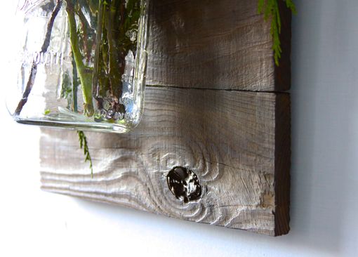 Custom Made Wood Flower Mason Jar Panel