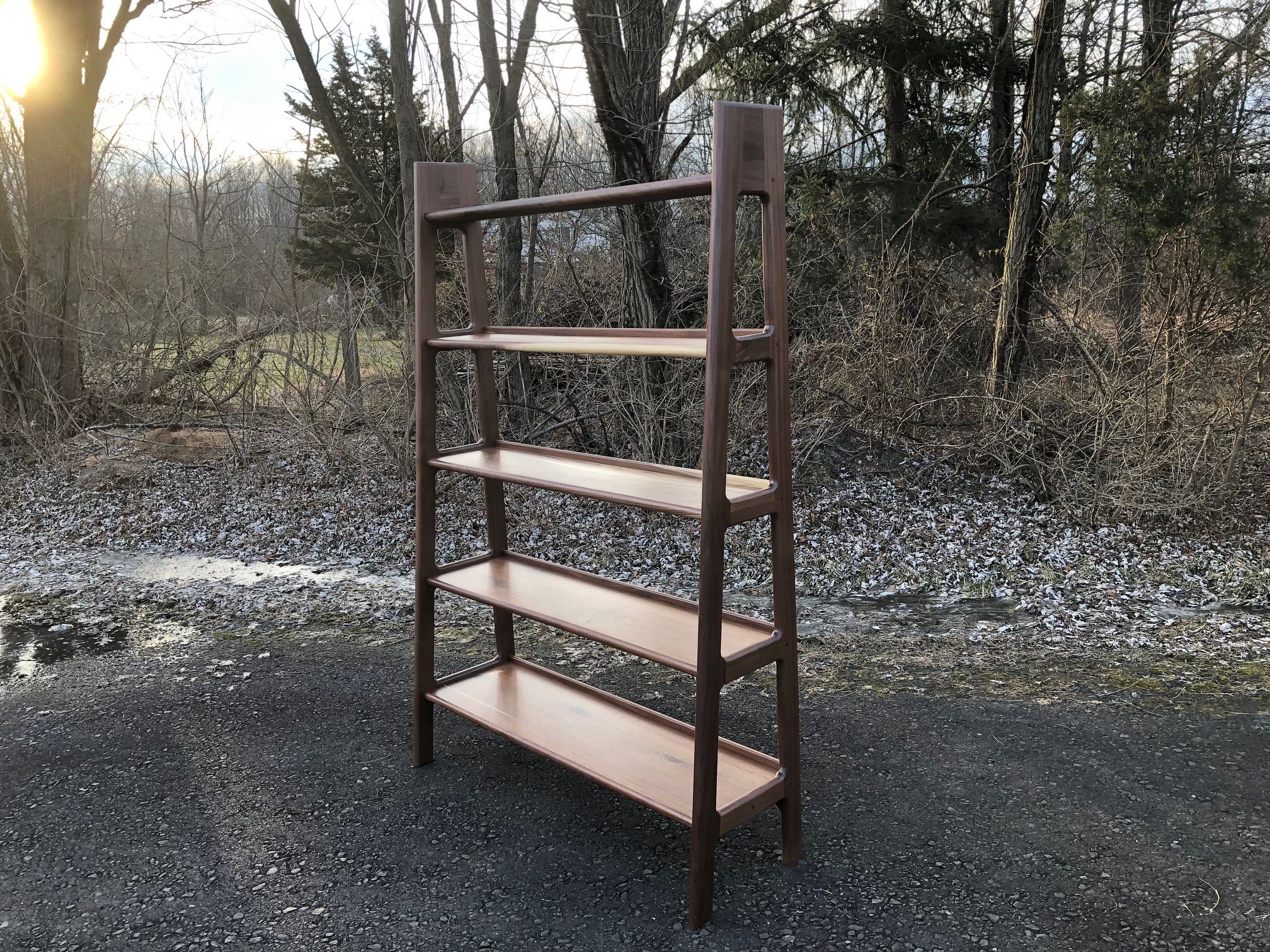 Custom Mid Century Modern Style Walnut Bookshelves. by Don Yacovella
