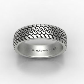 truck tire tread wedding band ring sterling silver 7mm wide by vache minassian - Mud Tire Wedding Rings truck tire tread wedding band ring sterling silver 7mm wide by vache minassian - Mud Tire Wedding Rings
