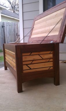 Custom Made Walnut And Bamboo Hope Chest