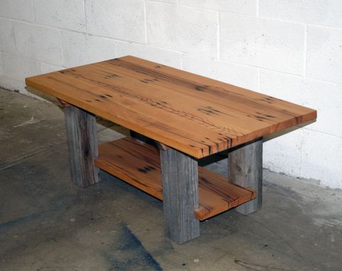 table reclaimed coffee barn wood fir custommade