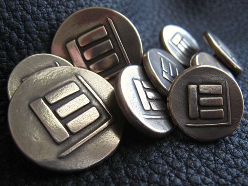 Custom Made Set Of Custom Blazer Buttons In Solid Bronze With Family Crest, Initial, Monogram, Or Custom Logo.