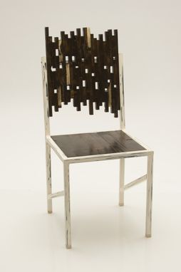 Custom Made Reclaimed Wood With Distressed Metal Frame Dining Chair