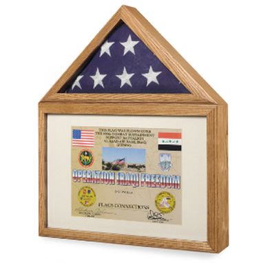 Custom Made Flag Display Case - Flag Shadow Box, Flag And Medals Case