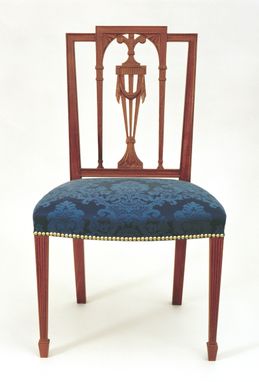 Custom Made Carved Square Back Chair