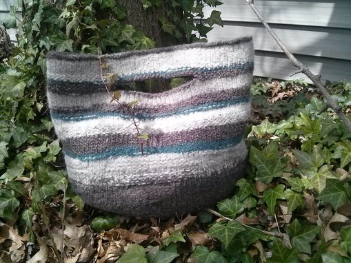 Custom Made Random Trails Handmade Felted Tote With Cell Pocket