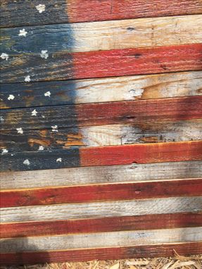 Custom Made Reclaimed American Flag In Pallet Wood.