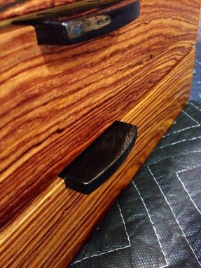 Custom Made Cocobolo And Maple Wood Tie Boxes With Black Water Buffalo Horn