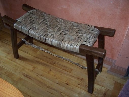 Custom Made Pagoda Bench With Hickory Bark Seat