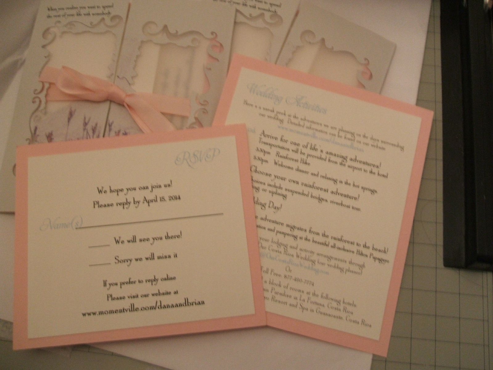 Hand Crafted Destination Wedding Invitations - Die Cut Gatefold ...