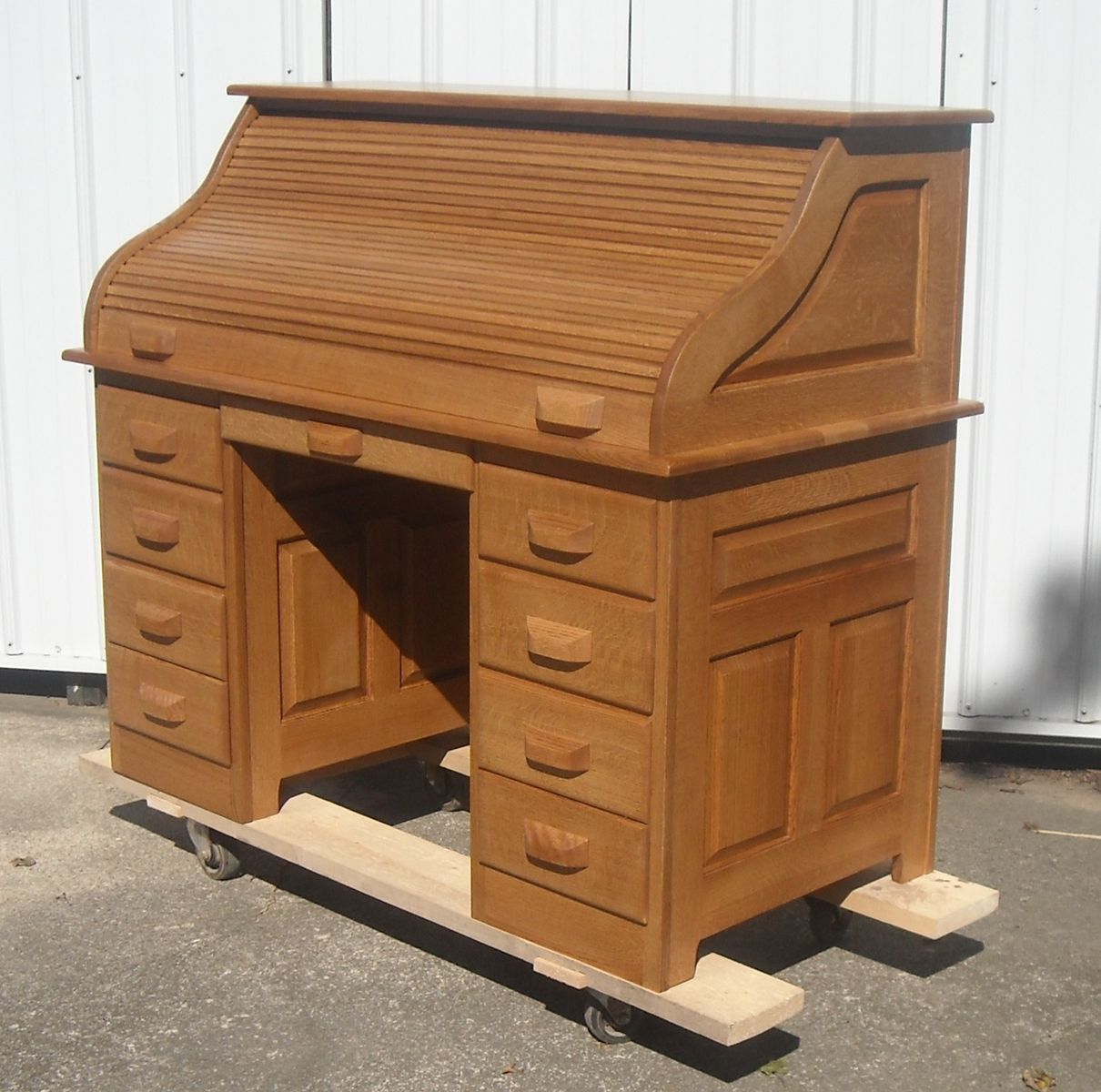 Hand Crafted Quarter Sawed Oak Roll Top Desk By Tom Kies Woodworks