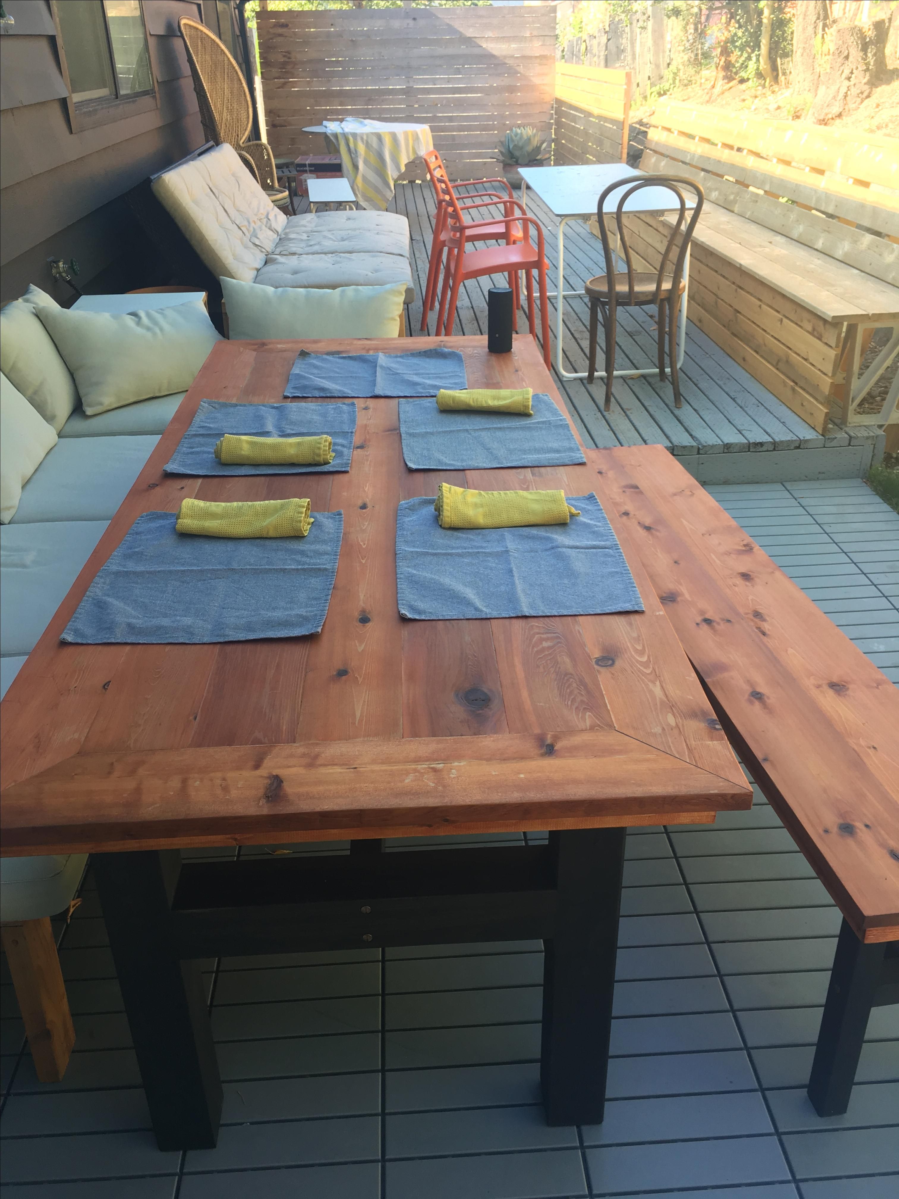 Buy Hand Crafted Outdoor Cedar Farmhouse Table With Copper Accents