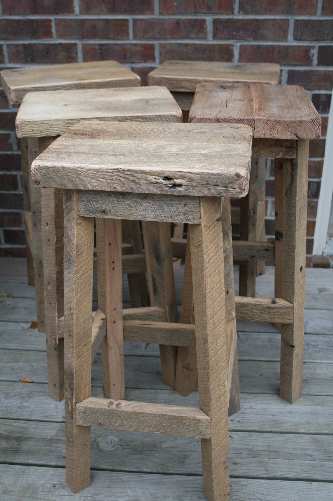 Buy Custom Reclaimed Barn Wood Rectangle Stools With Free Shipping ...