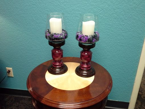 Custom Made Woodturned Segmented Candle Holders