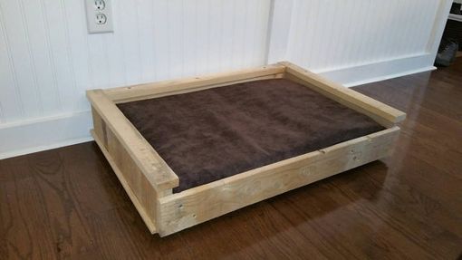 Custom Made Recycled Wood Dog Bed With 2" Poly Foam Pillow. Free Personalization