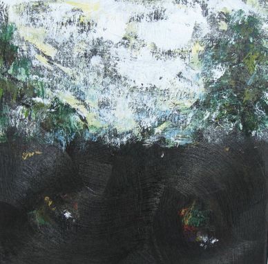 Custom Made Black Acrylic Abstract Landscape Painting Modern Art Original On Canvas