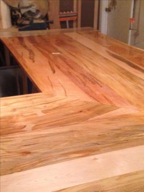 Custom Made Solid Ambrosia (Wormy) Maple Bar / Counter Top