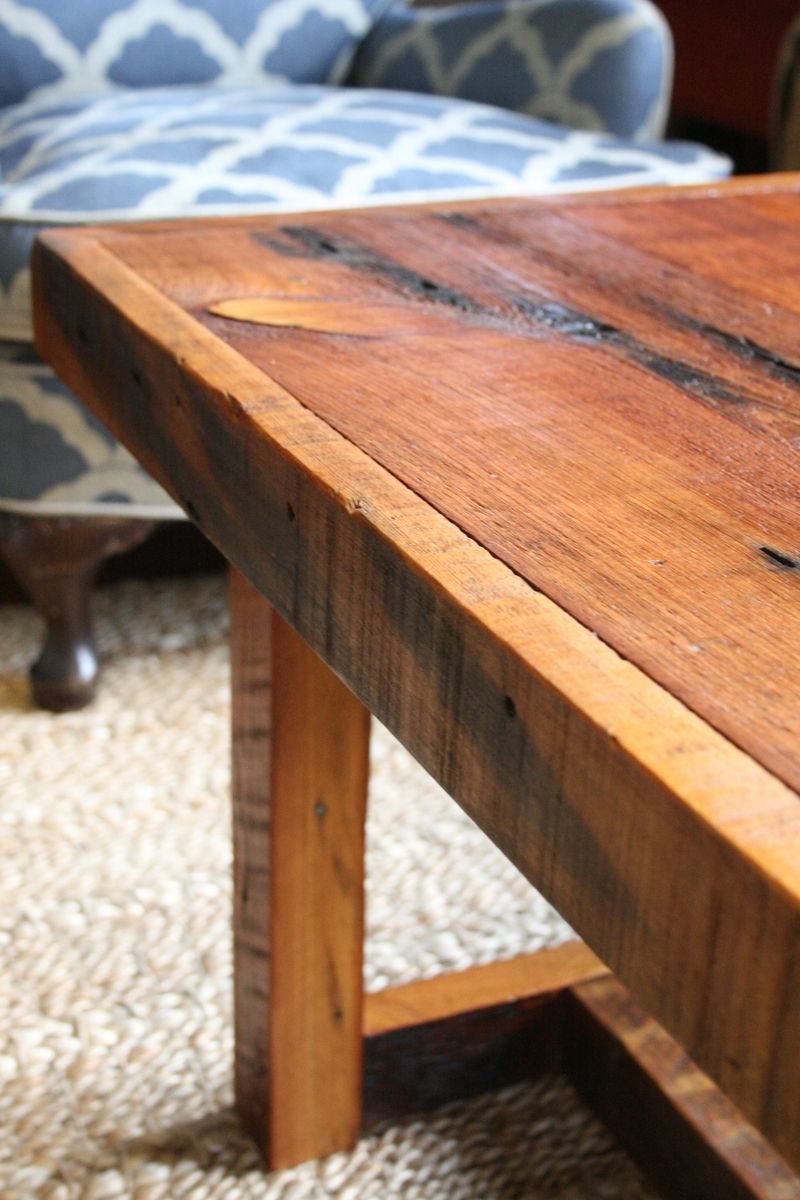 Hand Made The Rustic Pi Coffee Table Made From New Orleans Barge Board by Doorman Designs