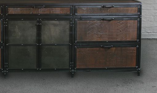 Custom Made Industrial Reclaimed Wood File Cabinet. Lateral Filing Storage. Rustic Hutch/Buffet/Credenza.