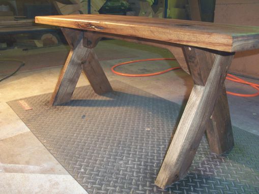 Custom Made Hickory Bench-Modern-Rustic "X" Style
