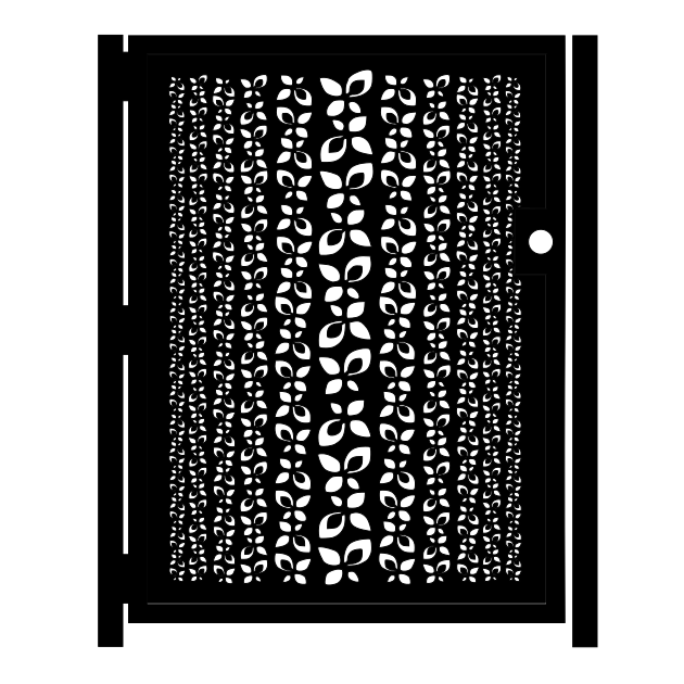 Buy Hand Made Decorative Steel Gate Floral Pattern Handmade