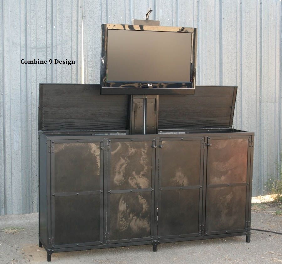 Buy A Custom Made Motorized Tv Lift Cabinet Urban Industrial
