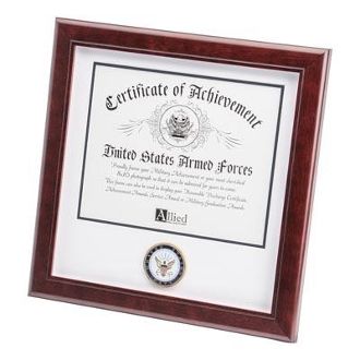 Custom Made U.S. Navy Medallion Certificate Frame