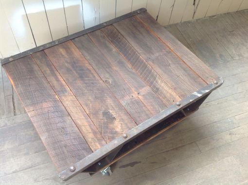 Custom Made Reclaimed Wood Coffee Table On Casters