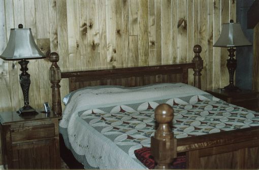 Custom Made Walnut Four-Poster Bed Frame