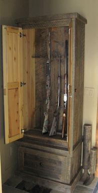 Custom Made Reclaimed Lumber Gun Cabinet