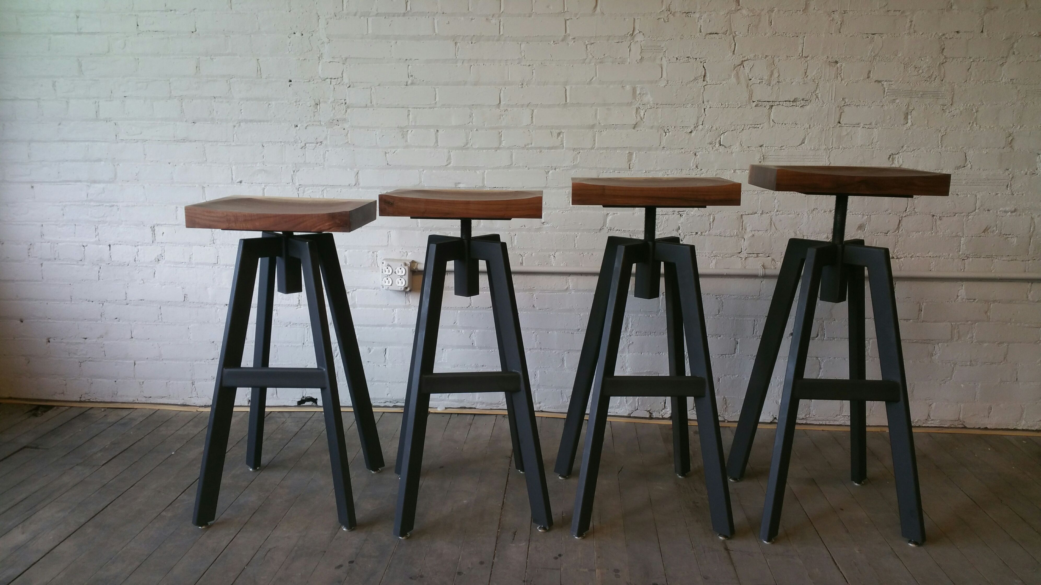 Hand Crafted Industrial Inspired Bar Stool by Donald Mee 