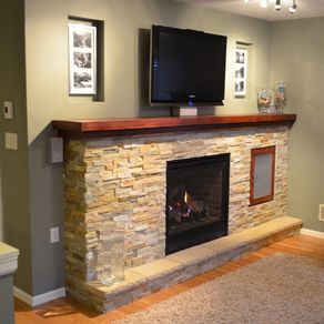 Custom Made Knotty Pine Half Log Fireplace Mantel by Fbt Sawmill ...