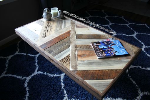 Custom Made Barn Wood Coffee Table Reclaimed Wood, Modern Coffee Table, Industrial Table - Metal Legs