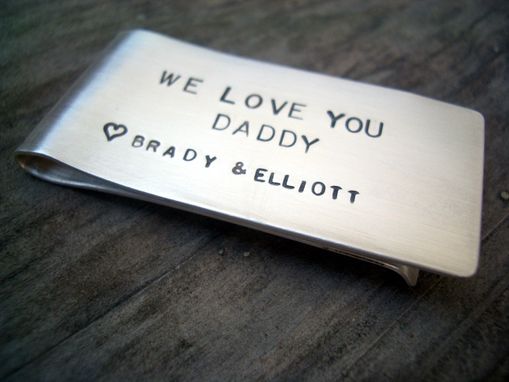 Custom Made Money Clip In Hand-Stamped Sterling Silver