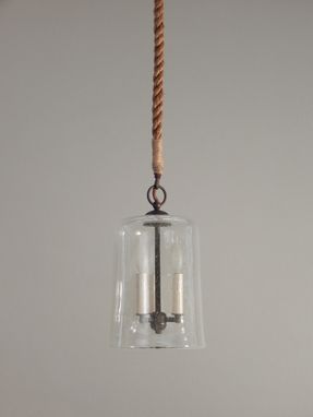 Custom Made The Lincoln Lantern Candelabra Pendant Light With Hand Blown Clear Glass