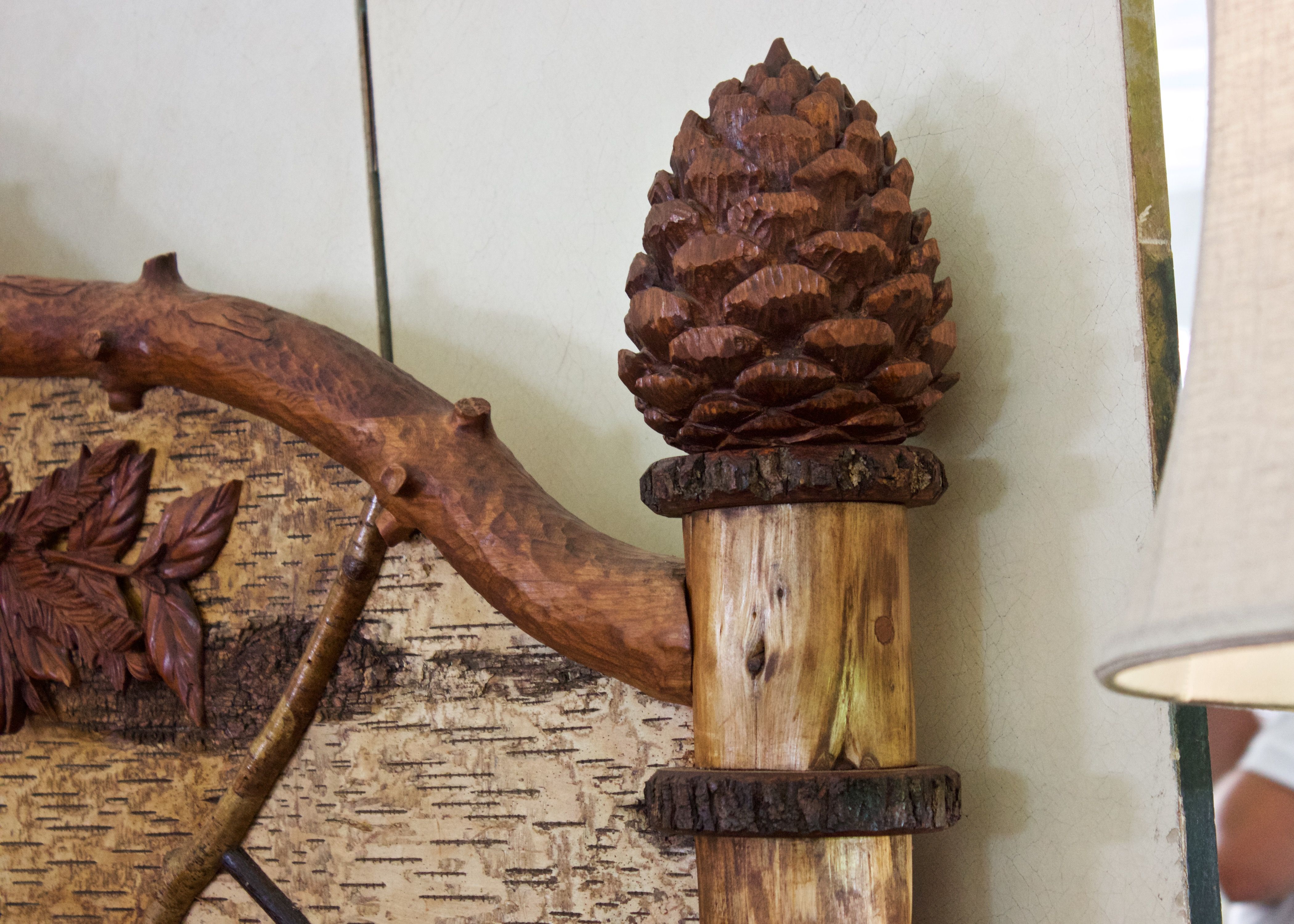 Handmade Rustic Carved Bed by L. Post Rustics