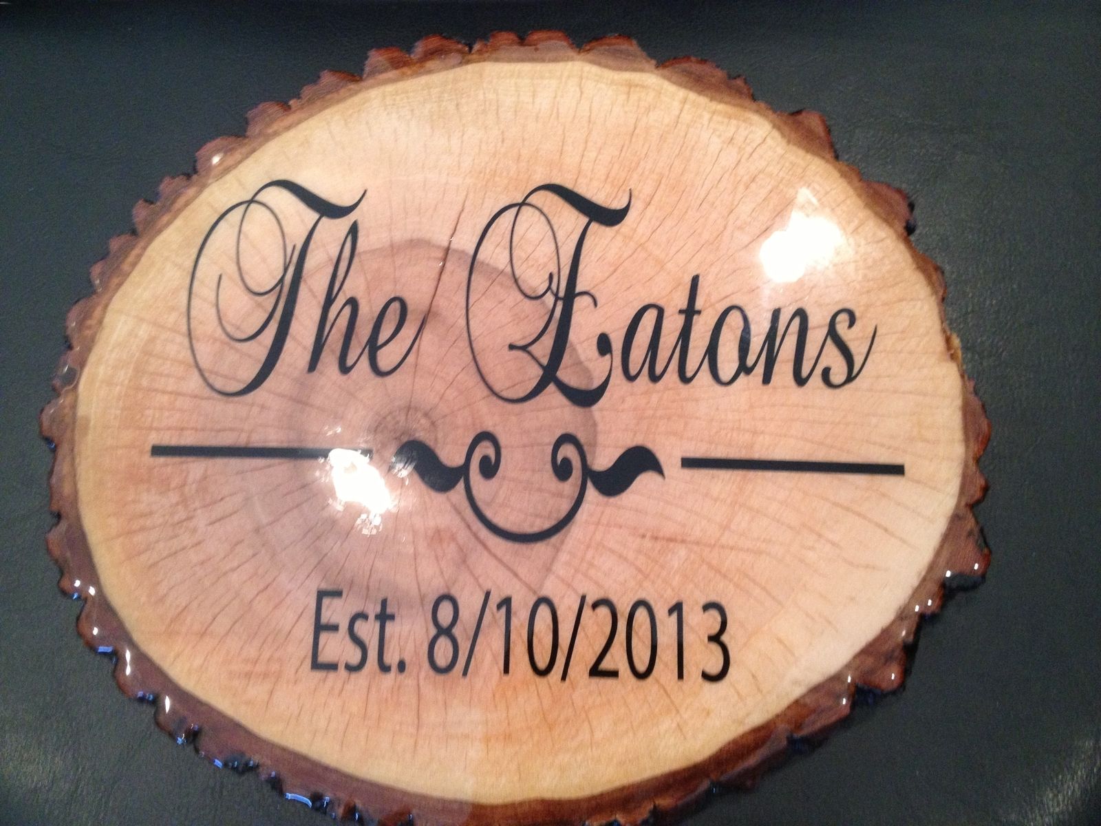 Custom Etched Individual Names Live Edge Basswood Family Sign