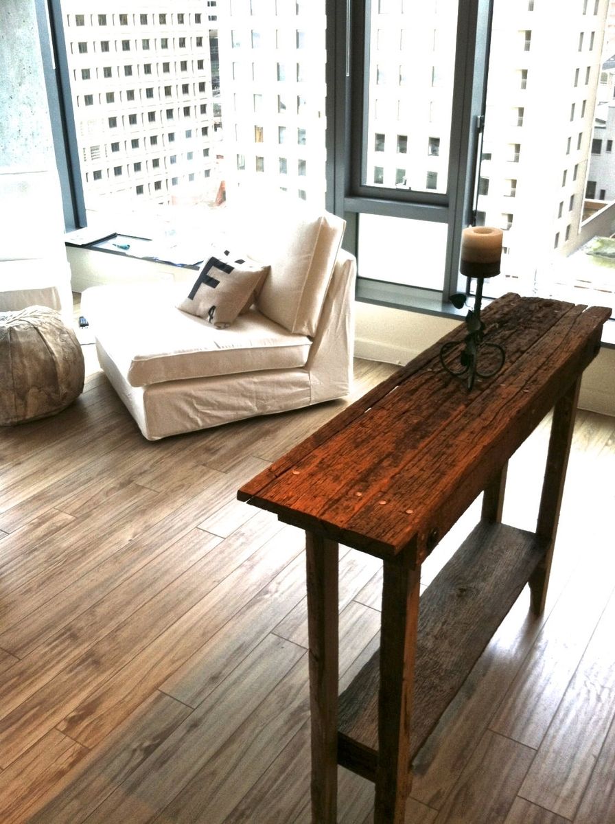 Hand Crafted Barnwood Sofa Table (Burkhardt Collection) by ReBarn