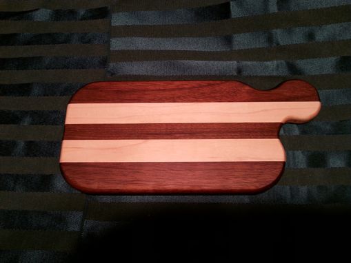 Custom Made Maple And Walnut Mini Cutting Board With Off-Set Handle