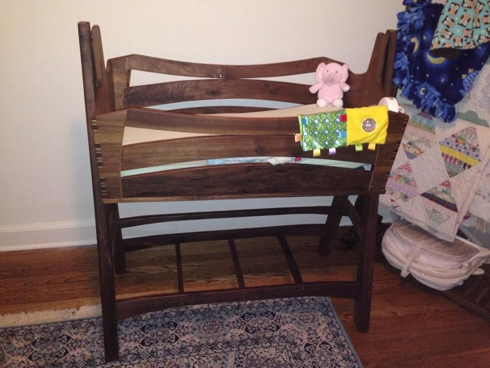 Hand Made Custom Baby Cradle by J L and Millwork