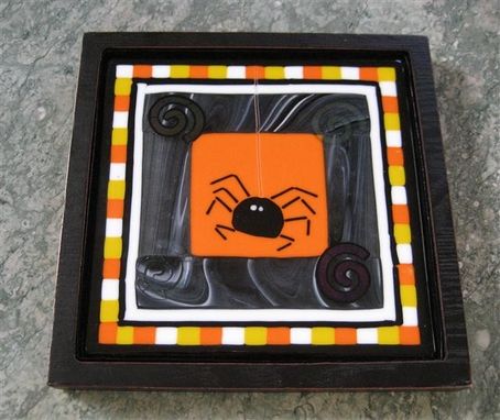 Custom Made Fused Glass Halloween Trivet