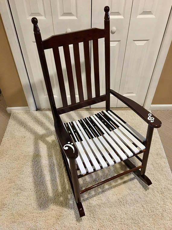 Buy Hand Crafted Whimsical Painted Rocking Chair, Piano Rocking Chair