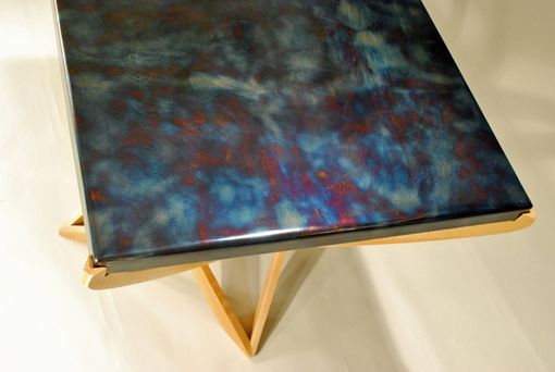 Custom Made Flame Patina Steel Table