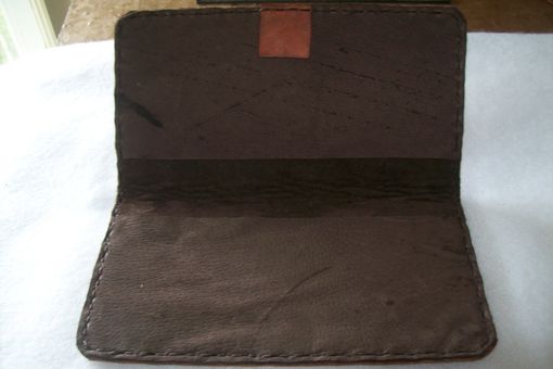 Custom Made Custom Leather Checkbook Cover With Horse Design And Personalization