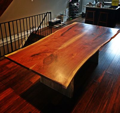 Custom Made Custom Dining Table, Live Edge, Dimensional, Solid Wood, Steel